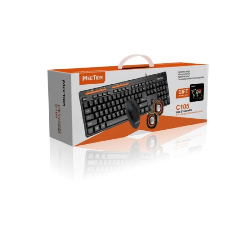 COMBO 3 EN 1 TECLADO + MOUSE + PALTANTES  MEETION MT-C105