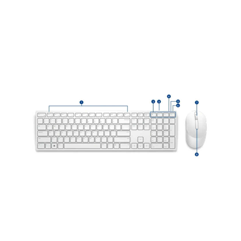 Combo DELL original teclado y mouse inalambrico color blanco - Imagen 4